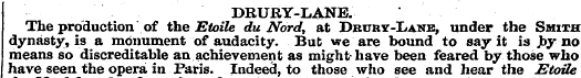 DRURY-LANE. ' The production of the Etoi...