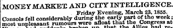 MONEY MARKET AND CITY INTELLIGENCE. Frid...