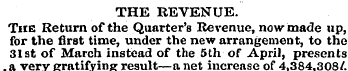 THE REVENUE. The Return of the Quarter's...