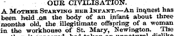 OUR CIVILISATION. A Mother Starving her ...