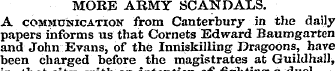 MORE ARMY SCANDALS. A communication from...