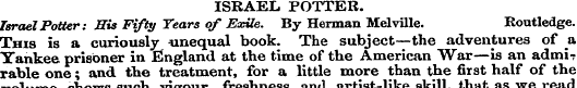 ISRAEL POTTER. Israel Potter: His Fifty ...