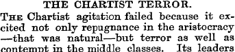 THE CHARTIST TERROR. The Chartist agitat...