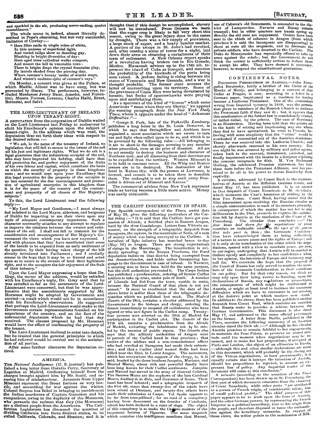 Leader (1850-1860): jS F Y, 2nd edition - America. Tne National Intelligencer (U. ...