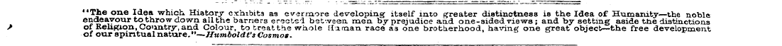 "The one Idea which. History exhibits as...