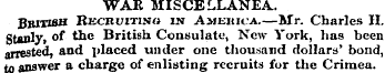 WAE MISCELLANEA. British Recruitino in A...