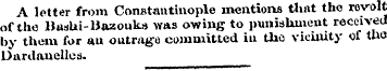 A letter from Constantinople mentions th...