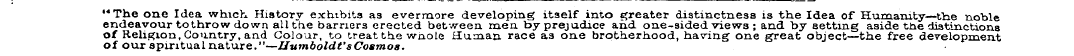 "The one Idea which. History exhibits as...