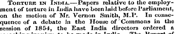 Torture in Ini>ia.—Papers relative to th...