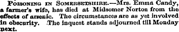 Poisoning in SoMEitsETsmnK.—Mrs. Emma Ca...