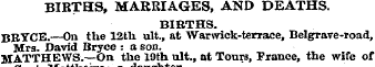 BIRTHS, MARRIAGES, AND DEATHS. BIRTHS. B...