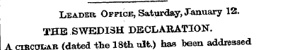 | Leader Offick, Saturday, January 12. T...