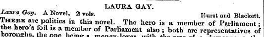 LAURA aAY. Laura Gay. A Novel. 2 vole. H...