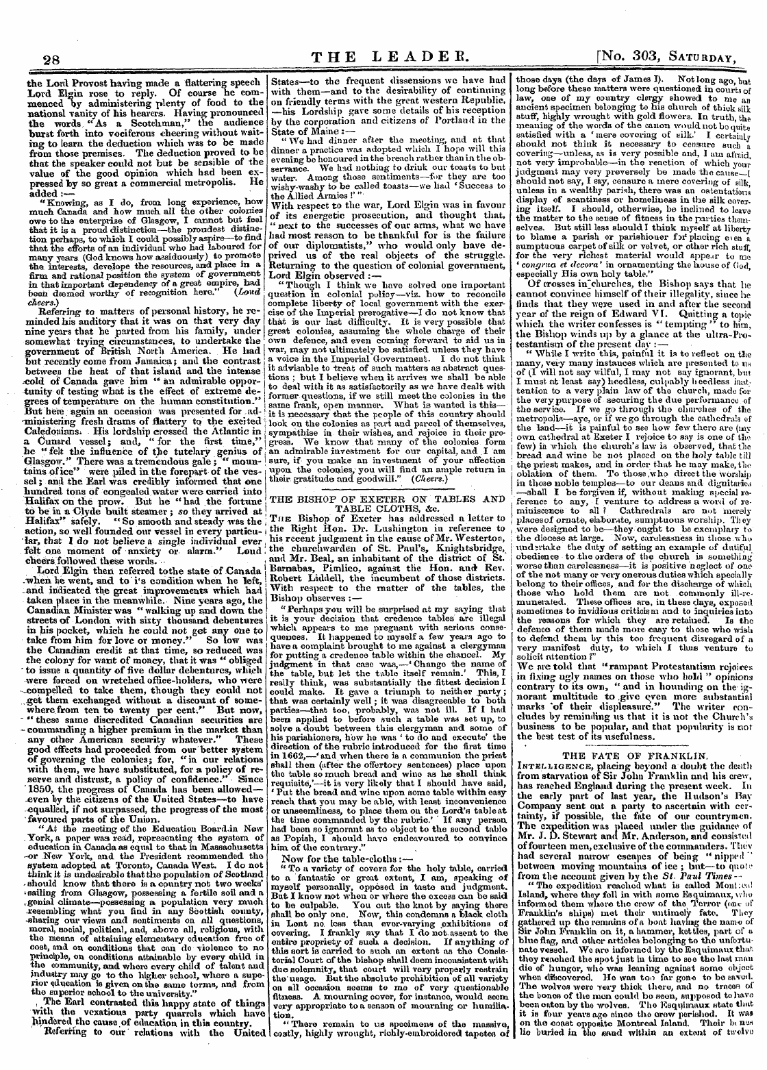 Leader (1850-1860): jS F Y, 2nd edition - 28 The Leader. [No. 303, Saturday ^