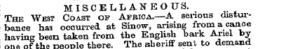 MISCELLANEOUS. The West Coast of Africa....