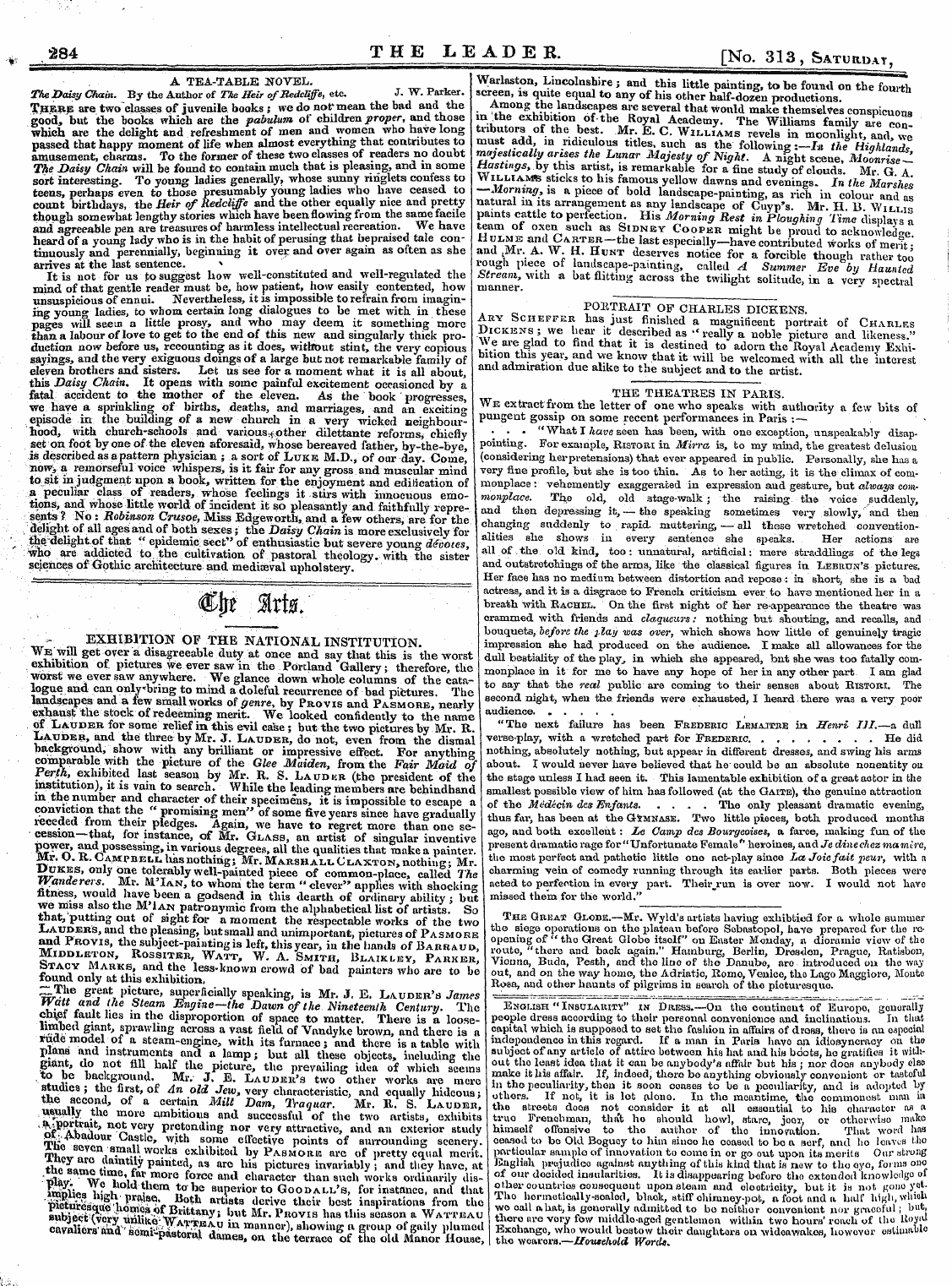 Leader (1850-1860): jS F Y, 2nd edition - The Great Globe.—Mr. Wyld's Artists Havi...