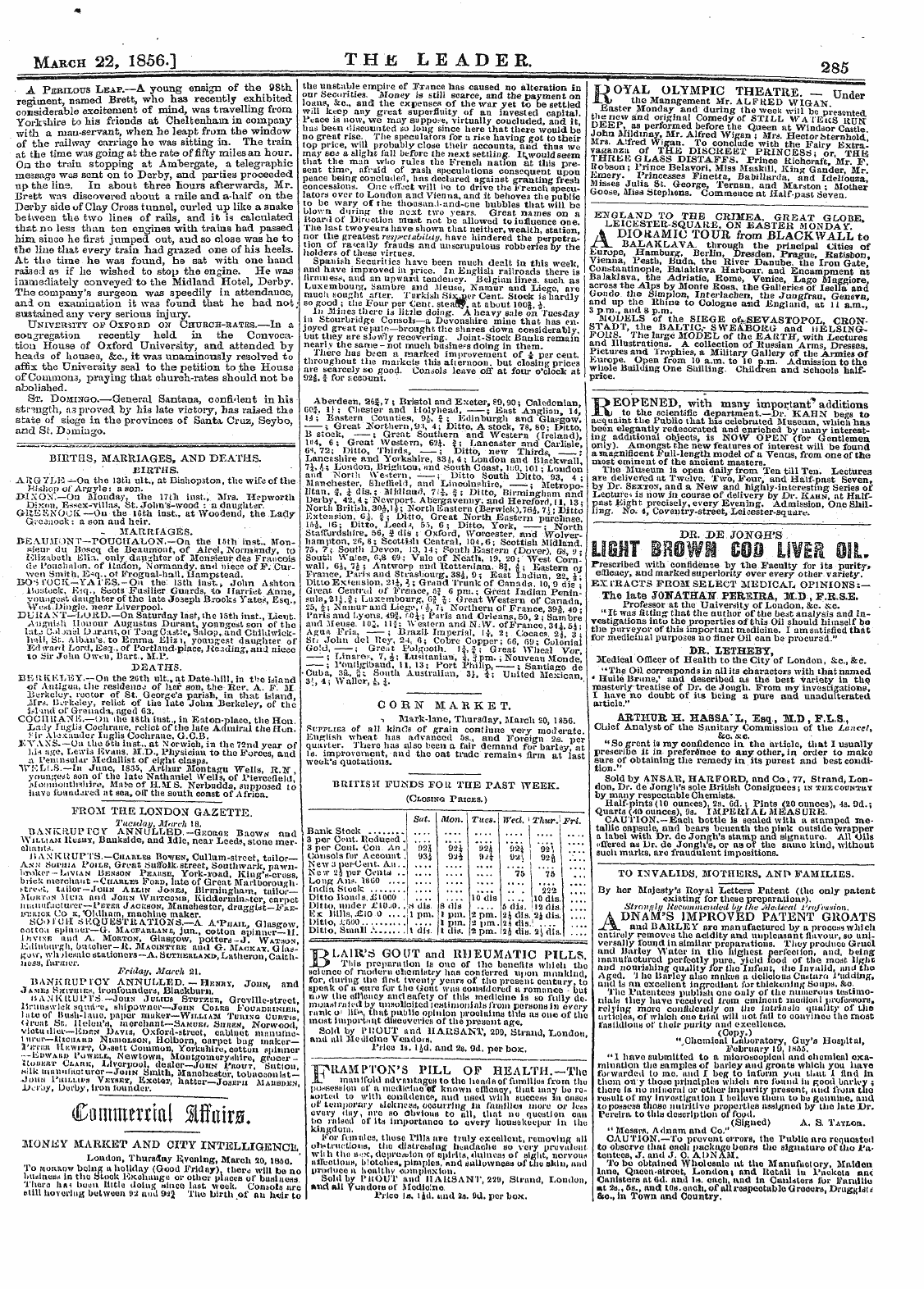 Leader (1850-1860): jS F Y, 2nd edition - A Perilous Leap.—A Young Ensign Of The 9...