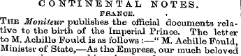 CONTINENTAL NOTES. FRANCE. The Moniteur ...