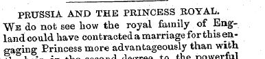 | PRUSSIA AND THE PRINCESS ROYAL. We do ...