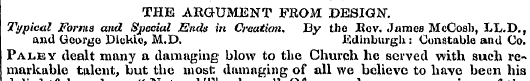 THE ARGUMENT FROM DESIGN". 2\ pical Form...