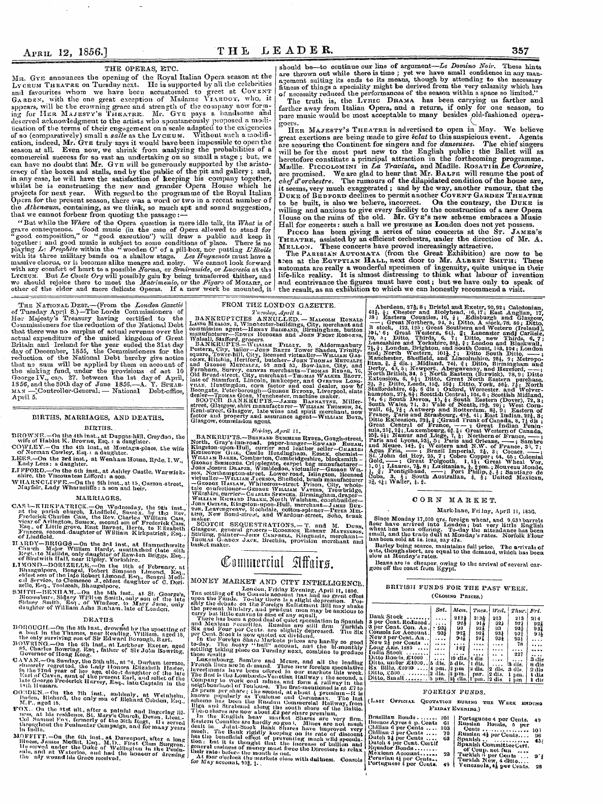 Leader (1850-1860): jS F Y, 2nd edition - April 12, 1856.1 The .Leader. 357
