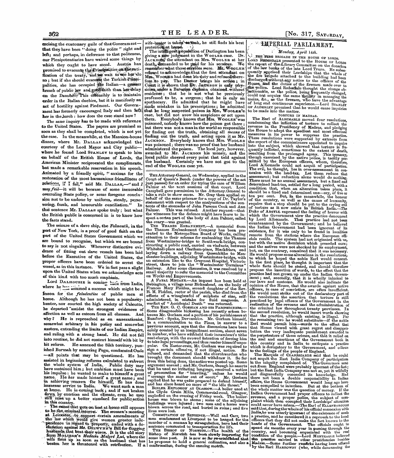 Leader (1850-1860): jS F Y, 2nd edition - 362 The Leadee. [No. 317, Satorhav