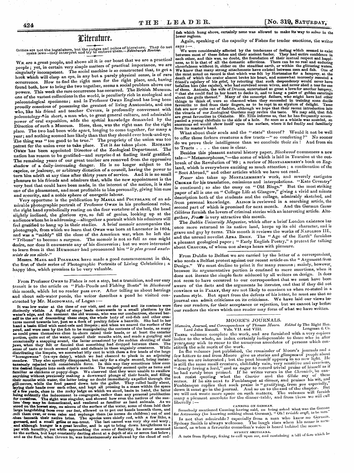 Leader (1850-1860): jS F Y, 2nd edition - From Dublin To Belfast We Are Carried By...