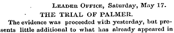 Leader Office, Saturday, May 17. THE TRI...