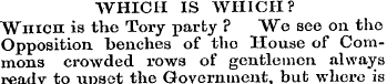 WHICH IS WHICH? Wnicn is the Tory party ...