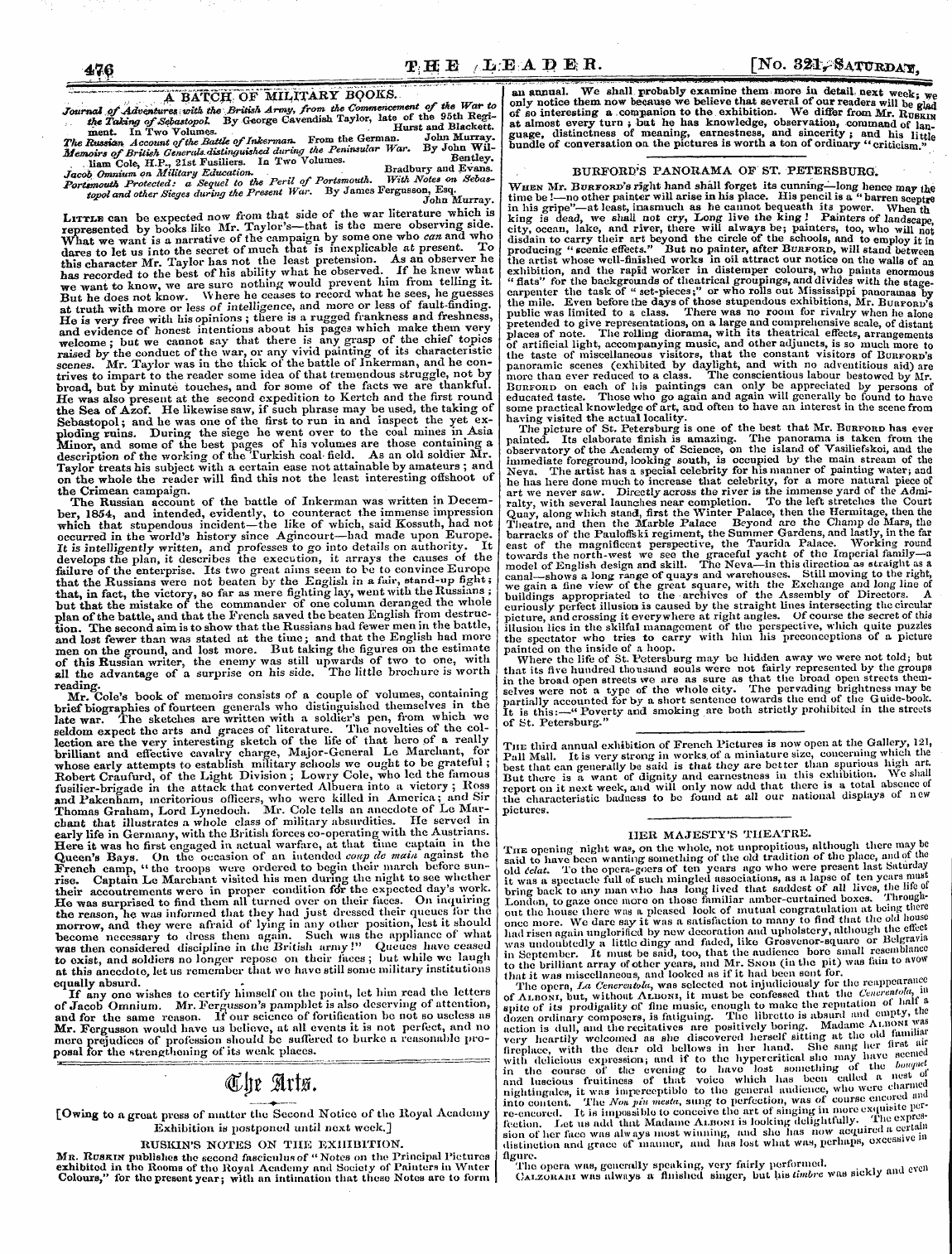 Leader (1850-1860): jS F Y, 2nd edition - [Owing To A Groat Press Of Matter The Se...