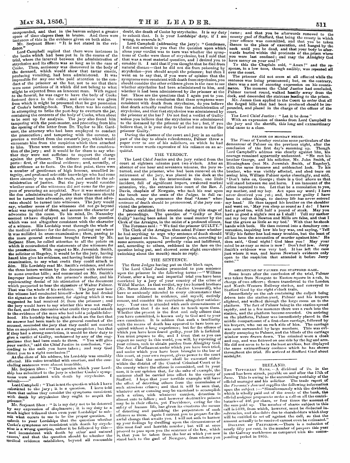 Leader (1850-1860): jS F Y, 2nd edition - .Max 31,1856.] The Leader. 511 ^—