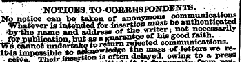 '. '' ¦ - NOTICES TO COERESPON1>BNTS. . ...