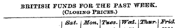 BRITISH FUNDS FOR THE PAST WEEK. (Closin...