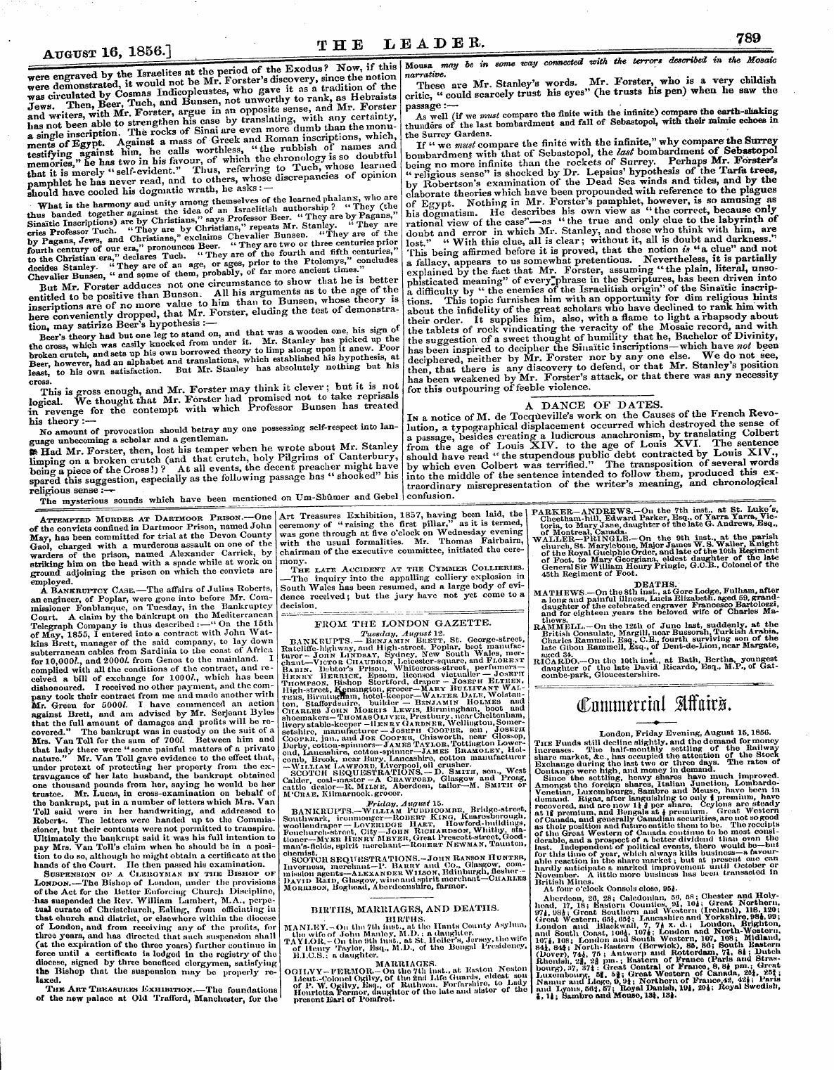 Leader (1850-1860): jS F Y, 2nd edition - From The London Gazette. Tuesday, August...