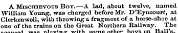 A Mischievous Boy.—A lad, about twelve, ...