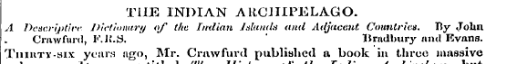 THE INDIAN ARCHIPELAGO. A D<>scrij>tire ...