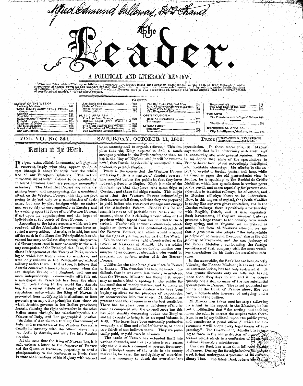 Leader (1850-1860): jS F Y, 2nd edition - Jf ¦ ¦ ¦ '-. •¦- ¦ ' ' _^R^W ' -"¦ •'¦¦¦...