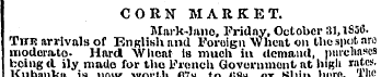 CORN MARKET. Mark-Jano, Friday, October ...