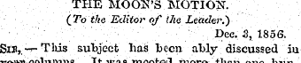 THE MOOK'S MOTION. (To the Editor of Hie...