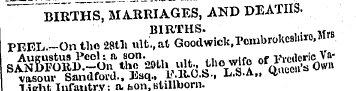 BIRTHS, MARRIAGES, AND DEATH S. BIRTHS. ...