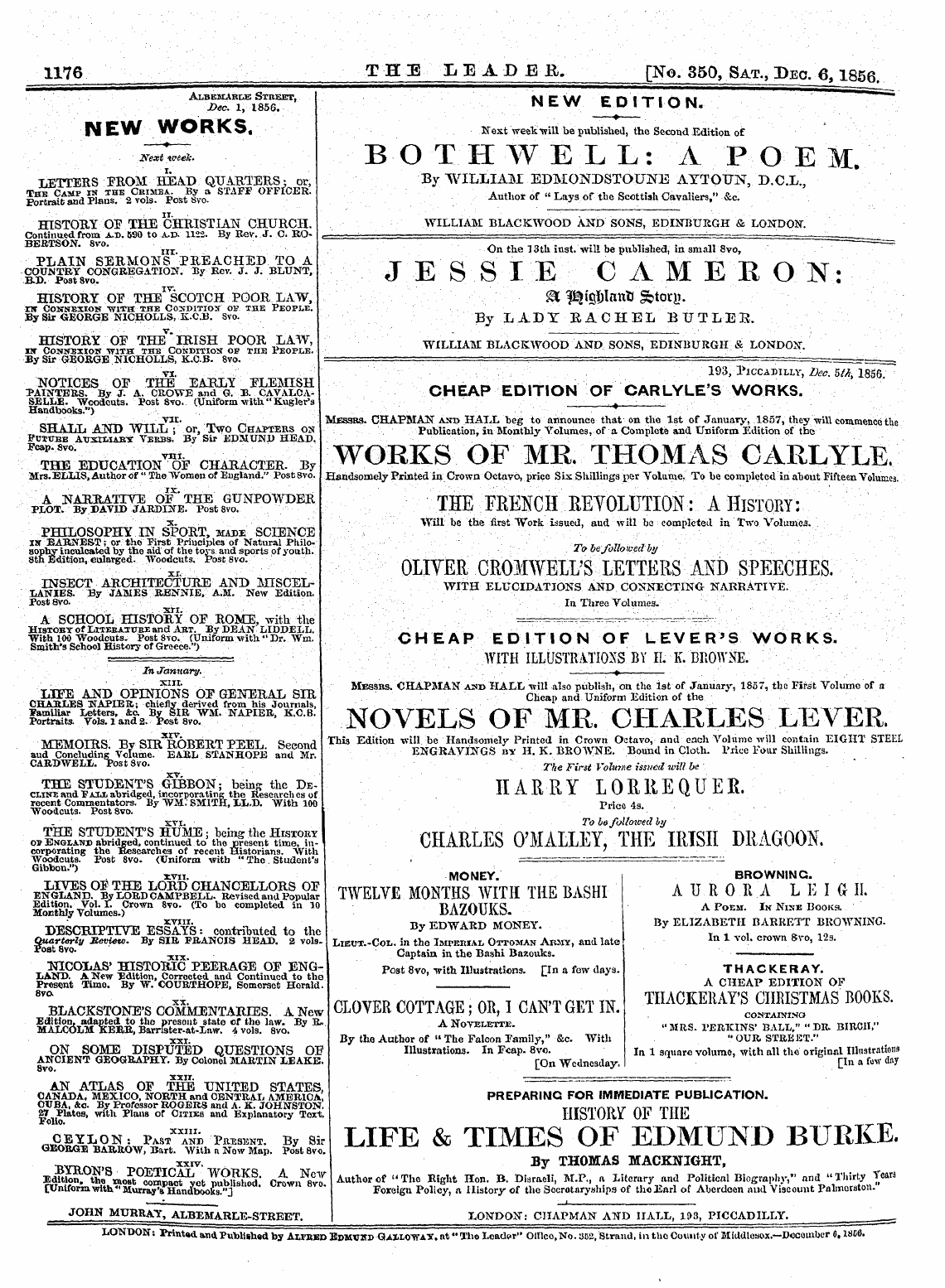 Leader (1850-1860): jS F Y, 2nd edition - 1176 The Iimdefi. [No. 350, Sat.,Dec. 6,...