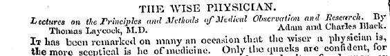 TUB WISE PHYSICIAN. Lectures on the Prin...