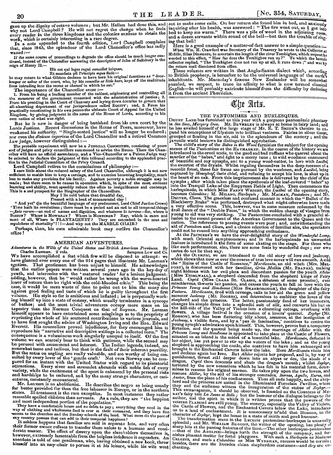 Leader (1850-1860): jS F Y, 2nd edition - 9n The Leabek. [No. 354, Saturday ,