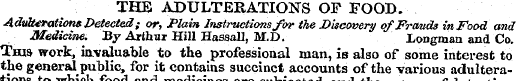 THE ADULTERATIONS OF FOOD. Adtdurations ...