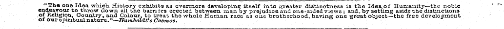 "The one Idea which. History exhibits as...