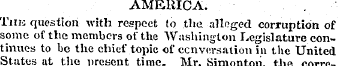 AMERICA. . The question with respect (o ...