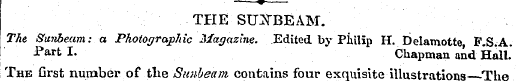 THE SUNBEAM. The Sunbeam: a Photographic...