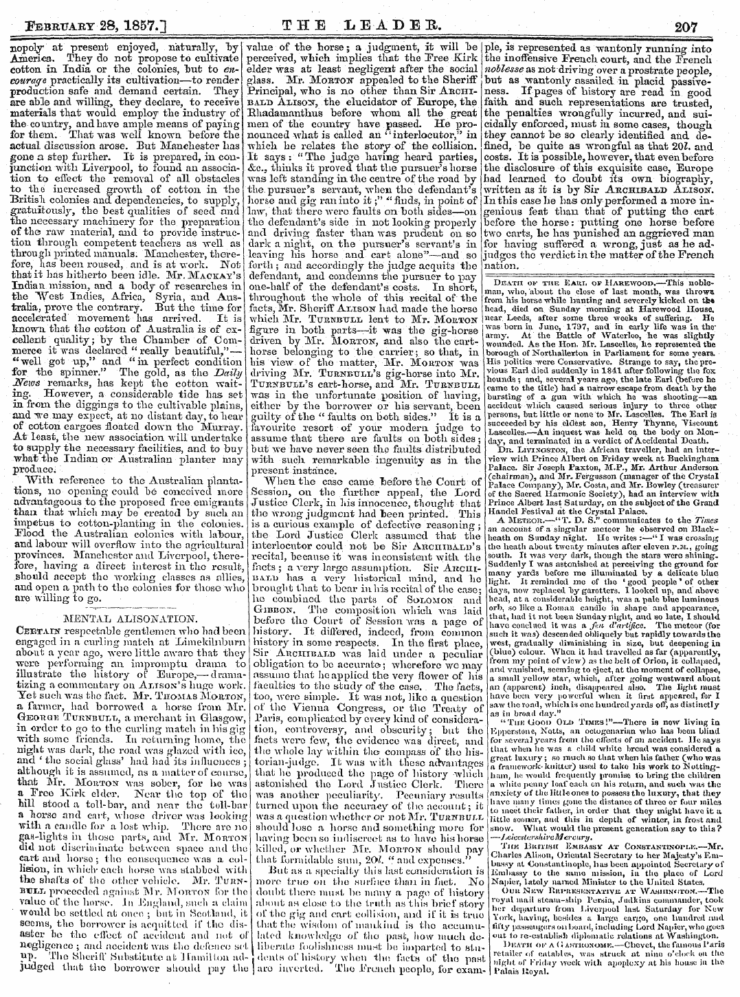 Leader (1850-1860): jS F Y, 2nd edition - Mental Alisona.Tion. Ceetain Respectable...