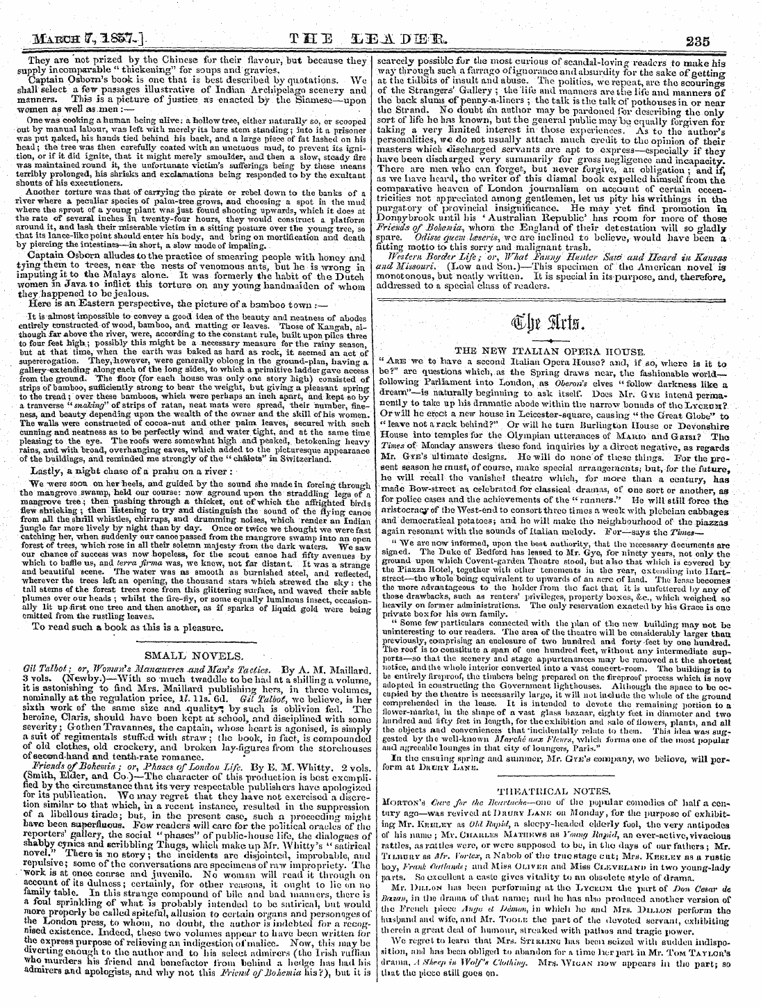 Leader (1850-1860): jS F Y, 2nd edition - Tiikatitlcal Notes. Morton's Cure For Th...