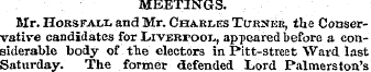 MEETINGS. Mr. Horsfall and Mr. Charles T...